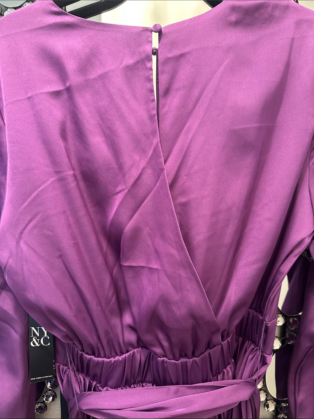 New York & Co Purple Pleated Midi Dress -NWT - Picture 3 of 6